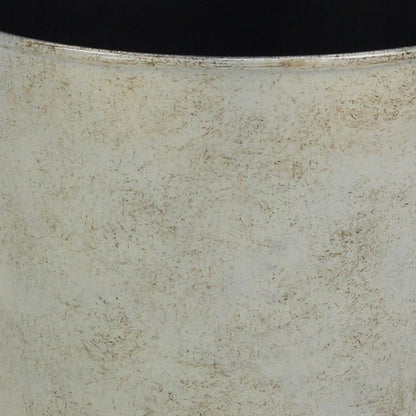 7" Silver Recycled Plastic Indoor Outdoor Round Pot Planter