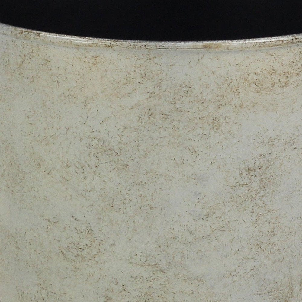 7" Silver Recycled Plastic Indoor Outdoor Round Pot Planter