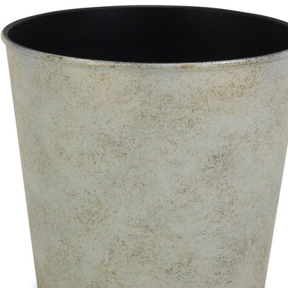 7" Silver Recycled Plastic Indoor Outdoor Round Pot Planter