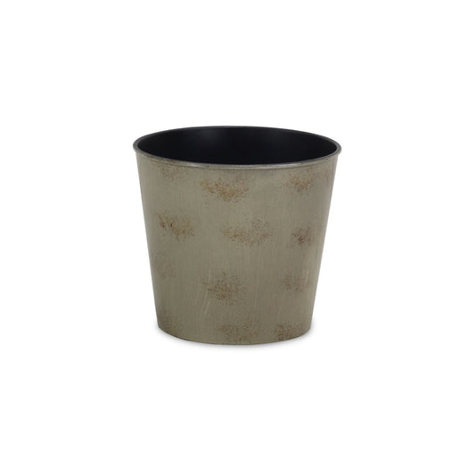7" Gray Recycled Plastic Indoor Outdoor Round Pot Planter