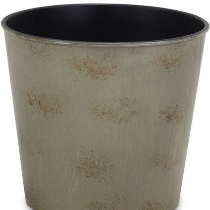 7" Gray Recycled Plastic Indoor Outdoor Round Pot Planter