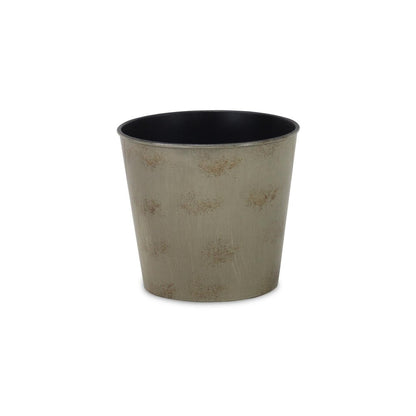 7" Gray Recycled Plastic Indoor Outdoor Round Pot Planter