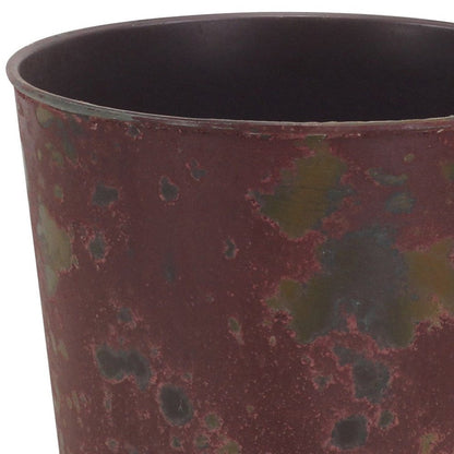 7" Red Recycled Plastic Indoor Outdoor Round Pot Planter