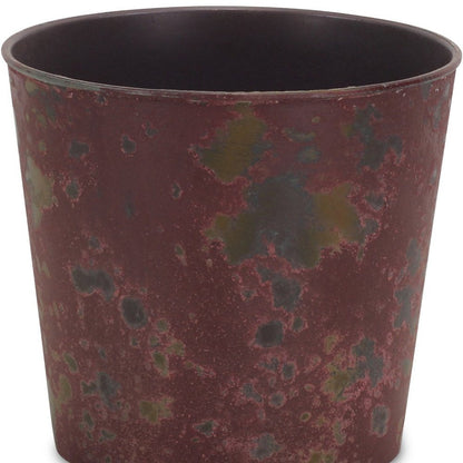 7" Red Recycled Plastic Indoor Outdoor Round Pot Planter