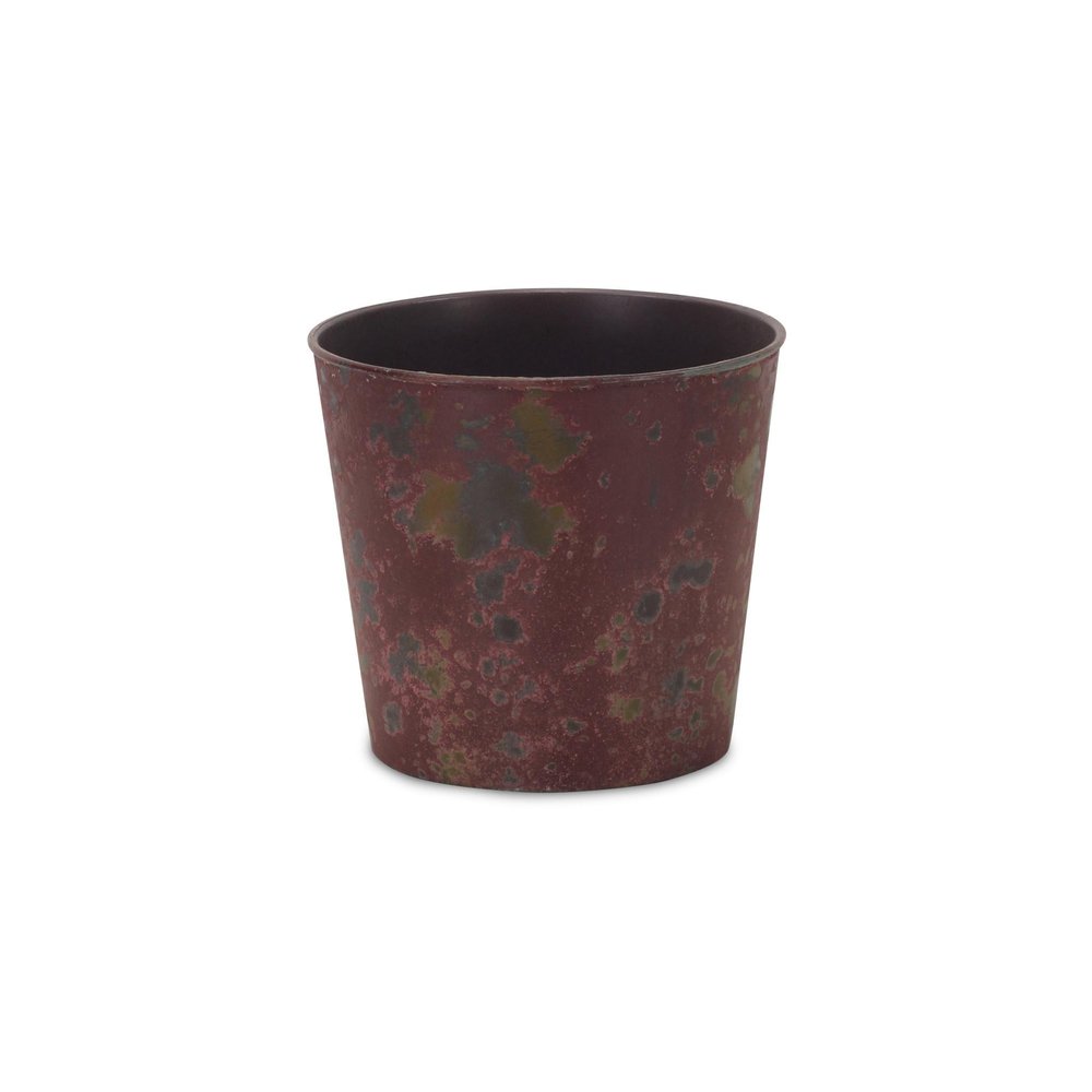 7" Red Recycled Plastic Indoor Outdoor Round Pot Planter