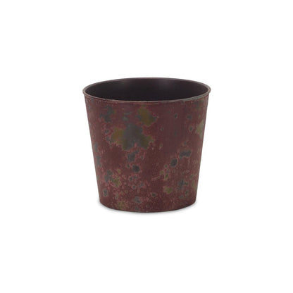 7" Red Recycled Plastic Indoor Outdoor Round Pot Planter