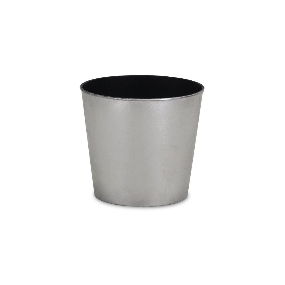 7" Silver Recycled Plastic Indoor Outdoor Round Pot Planter
