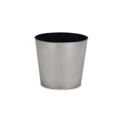 7" Silver Recycled Plastic Indoor Outdoor Round Pot Planter