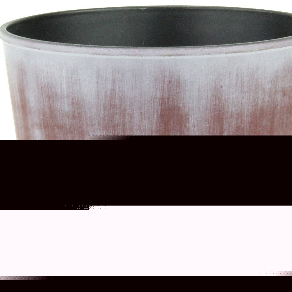 6" Brown and Ivory Textural Tone On Tone Recycled Plastic Indoor Outdoor Round Pot Planter