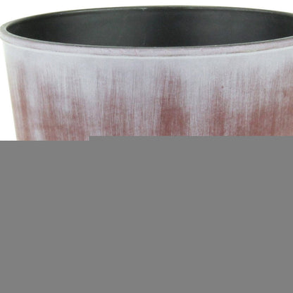 6" Brown and Ivory Textural Tone On Tone Recycled Plastic Indoor Outdoor Round Pot Planter