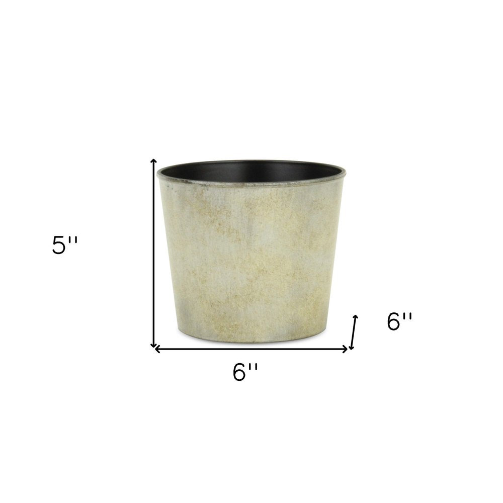 6" Gray Recycled Plastic Indoor Outdoor Round Pot Planter