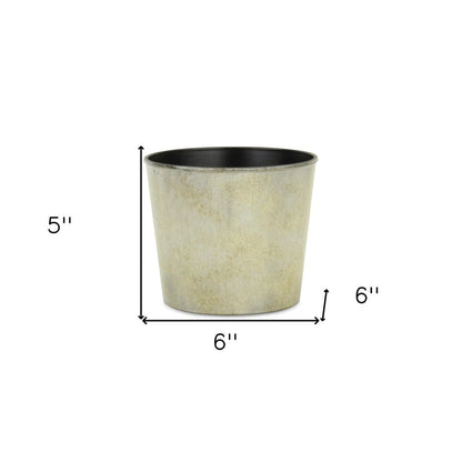 6" Gray Recycled Plastic Indoor Outdoor Round Pot Planter