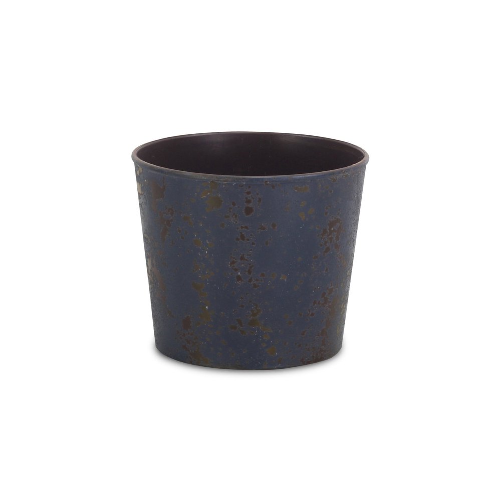 6" Blue Recycled Plastic Indoor Outdoor Round Pot Planter