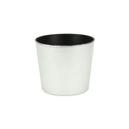6" Silver Recycled Plastic Indoor Outdoor Round Pot Planter
