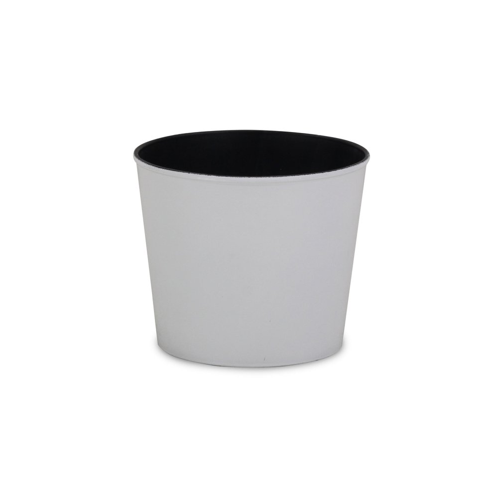 6" White Recycled Plastic Indoor Outdoor Round Pot Planter