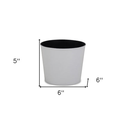 6" White Recycled Plastic Indoor Outdoor Round Pot Planter