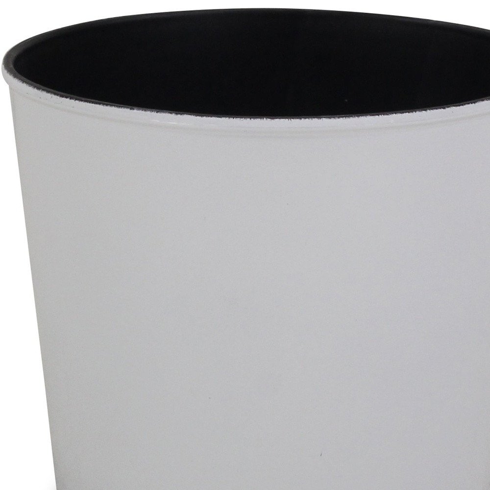 6" White Recycled Plastic Indoor Outdoor Round Pot Planter