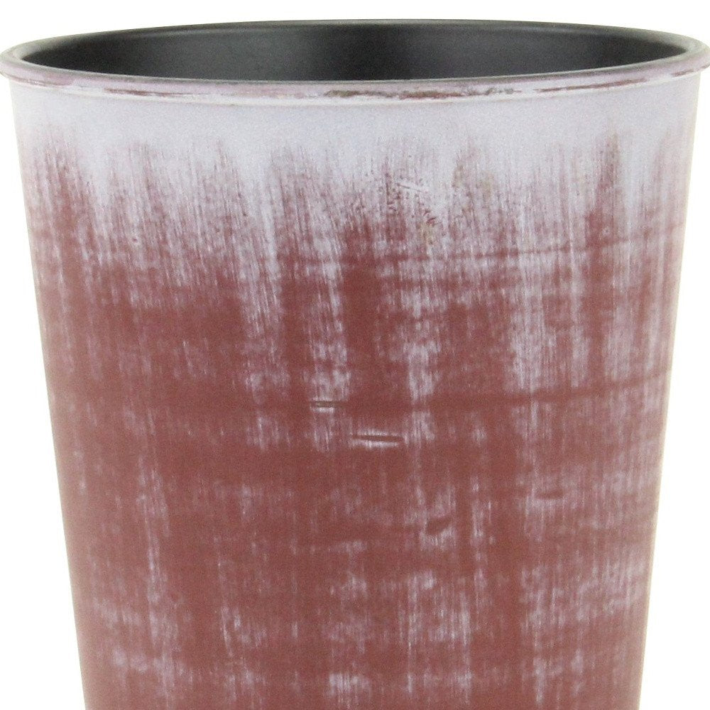 5" Brown and Ivory Textural Tone On Tone Recycled Plastic Indoor Outdoor Round Pot Planter