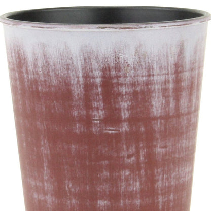 5" Brown and Ivory Textural Tone On Tone Recycled Plastic Indoor Outdoor Round Pot Planter