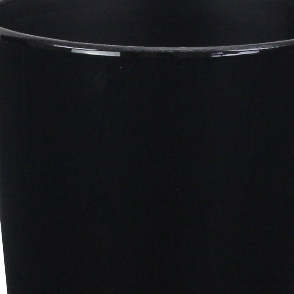 5" Black Recycled Plastic Indoor Outdoor Round Pot Planter