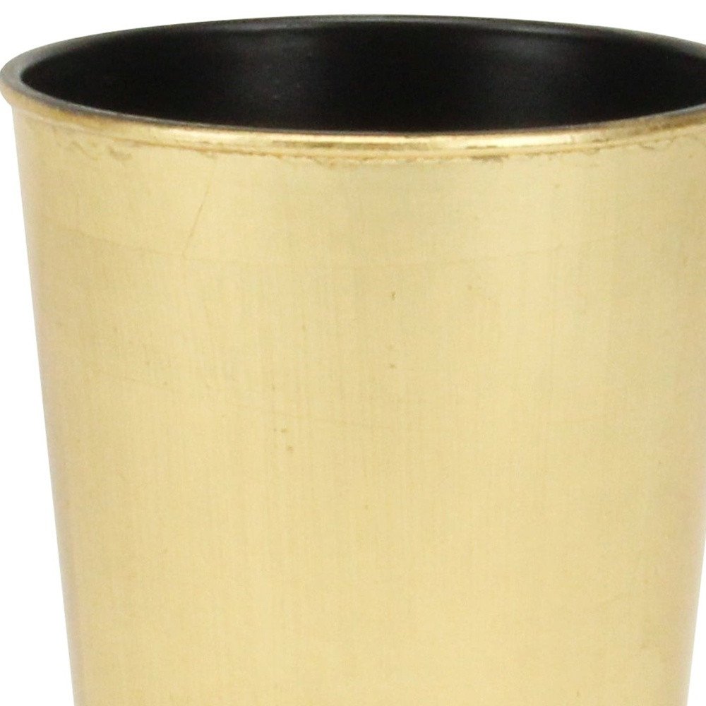 5" Gold Recycled Plastic Indoor Outdoor Round Pot Planter