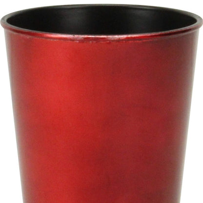 5" Red Recycled Plastic Indoor Outdoor Round Pot Planter