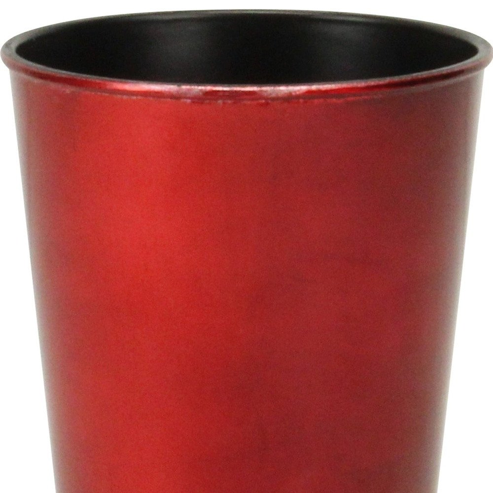 5" Red Recycled Plastic Indoor Outdoor Round Pot Planter