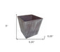 5" Brown and Off White Textural Tone On Tone Recycled Plastic Indoor Outdoor Square Pot Planter