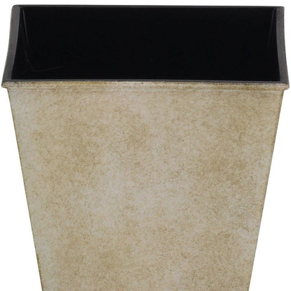 5" Cream Recycled Plastic Indoor Outdoor Square Pot Planter