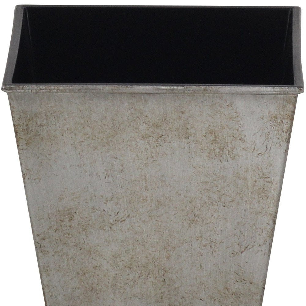 5" Gray Recycled Plastic Indoor Outdoor Square Pot Planter