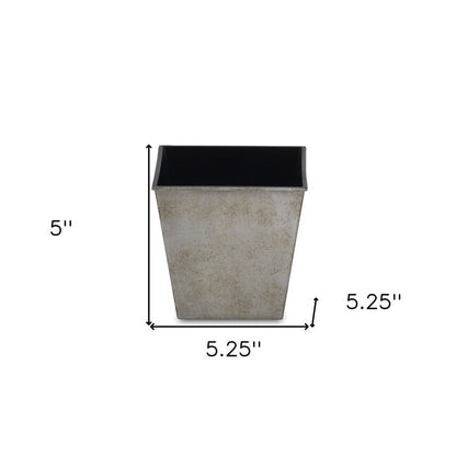 5" Gray Recycled Plastic Indoor Outdoor Square Pot Planter