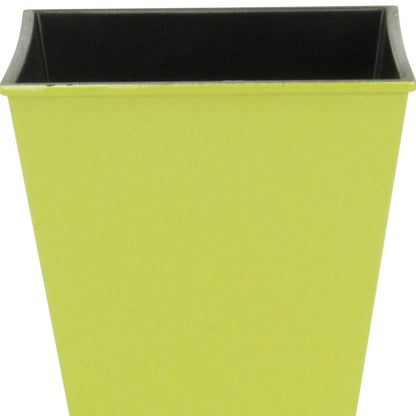 5" Lime Green Recycled Plastic Indoor Outdoor Square Pot Planter