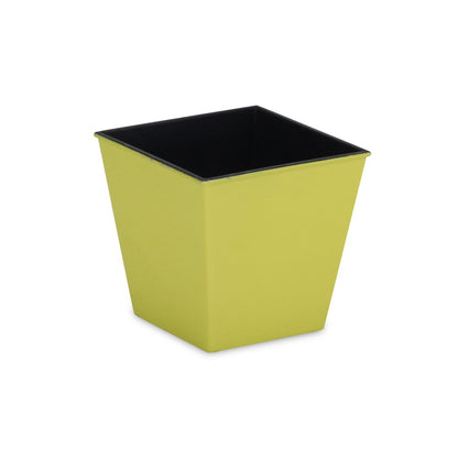 5" Yellow Recycled Plastic Indoor Outdoor Square Pot Planter