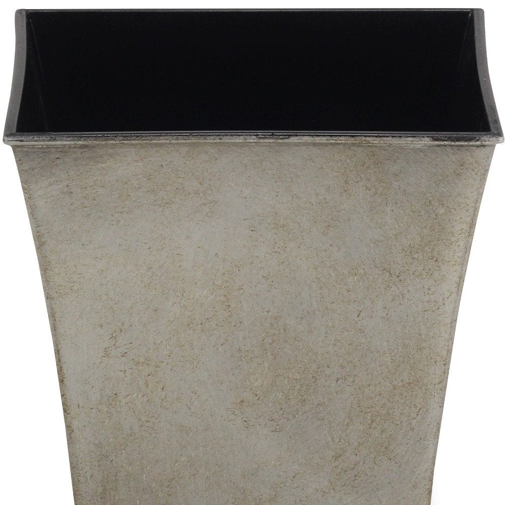 7" Gray Recycled Plastic Indoor Outdoor Square Pot Planter