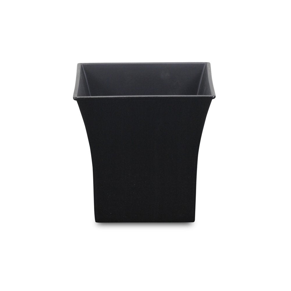 7" Black Recycled Plastic Indoor Outdoor Square Pot Planter