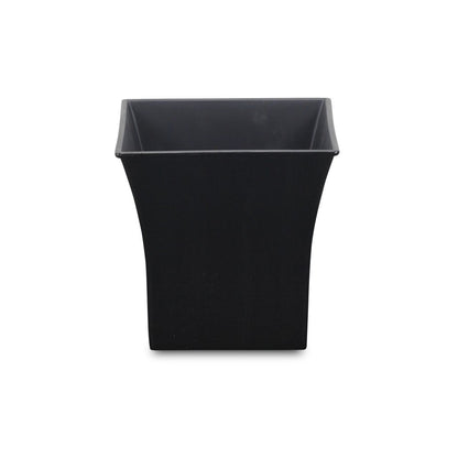7" Black Recycled Plastic Indoor Outdoor Square Pot Planter
