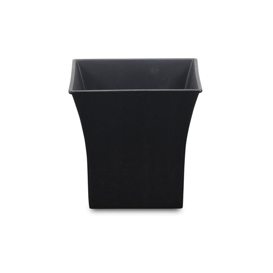 7" Black Recycled Plastic Indoor Outdoor Square Pot Planter