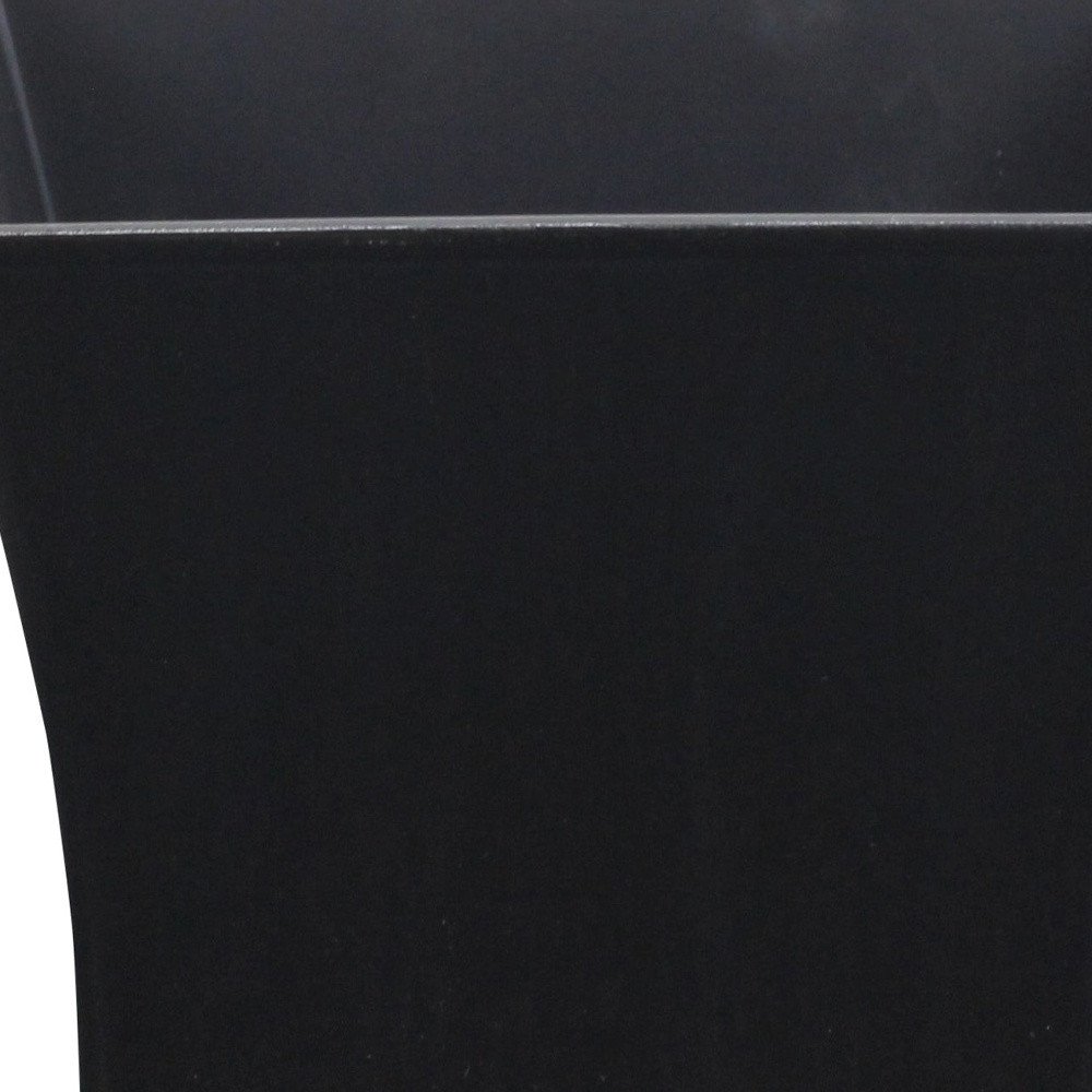 7" Black Recycled Plastic Indoor Outdoor Square Pot Planter