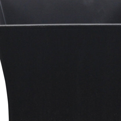 7" Black Recycled Plastic Indoor Outdoor Square Pot Planter