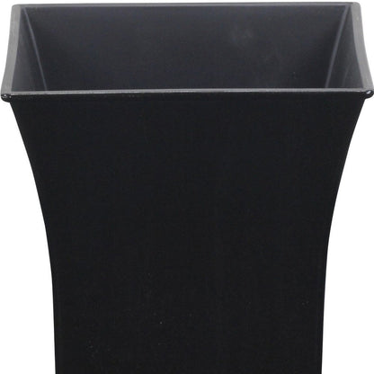 7" Black Recycled Plastic Indoor Outdoor Square Pot Planter