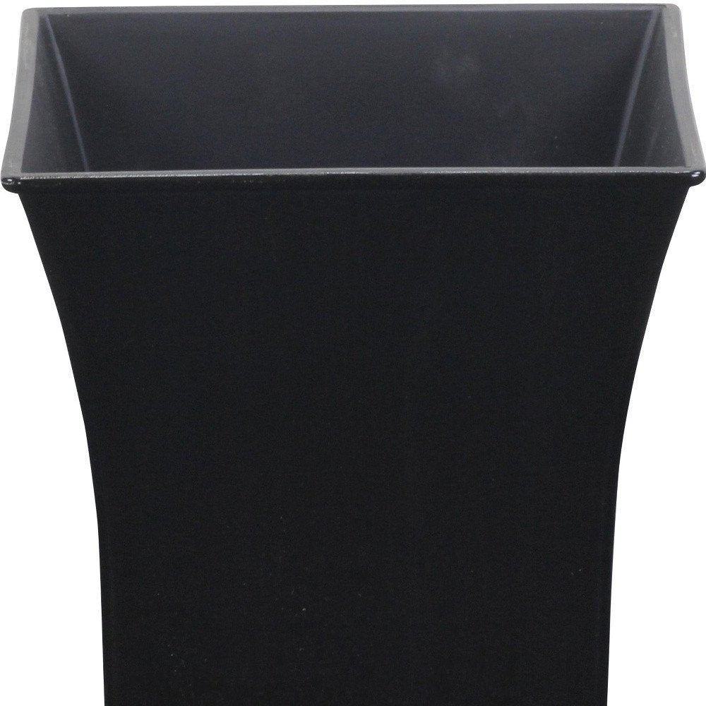 7" Black Recycled Plastic Indoor Outdoor Square Pot Planter