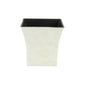 7" Cream Recycled Plastic Indoor Outdoor Square Pot Planter