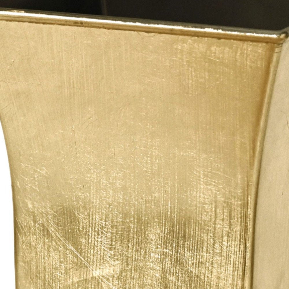 7" Gold Recycled Plastic Indoor Outdoor Square Pot Planter