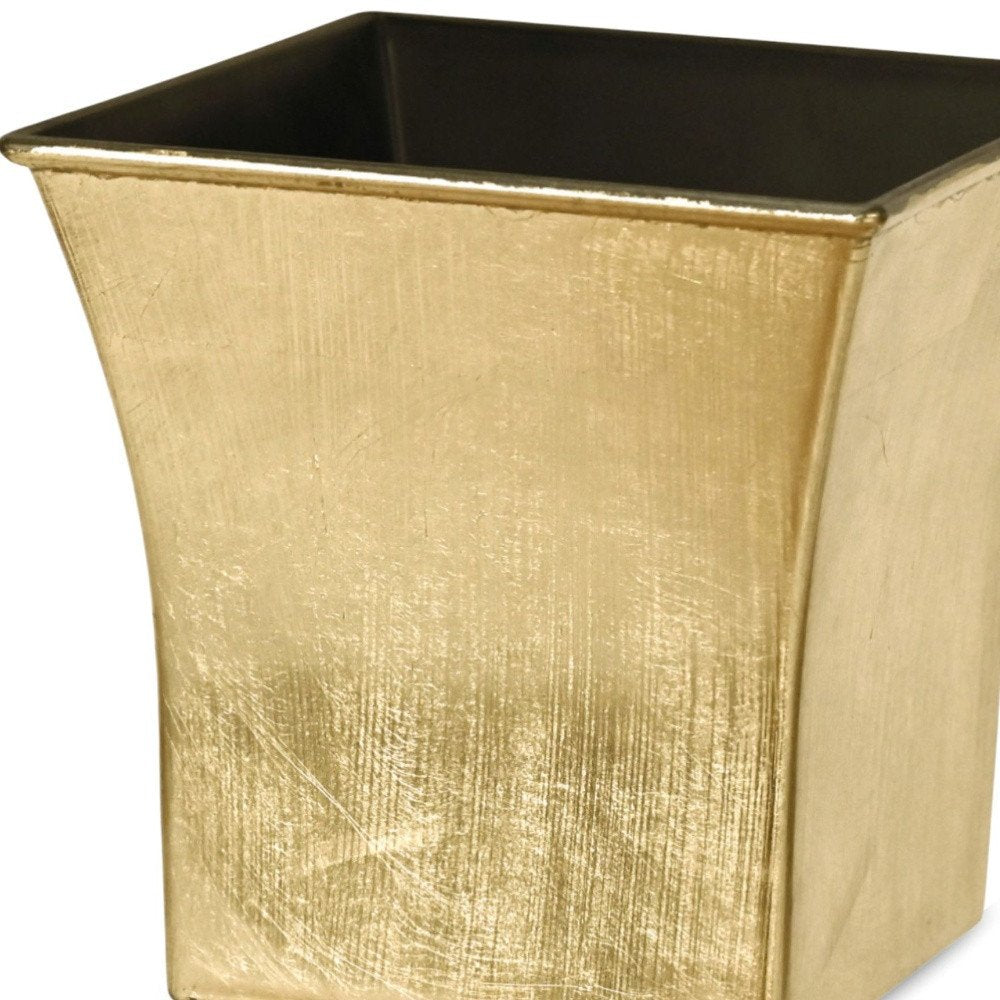 7" Gold Recycled Plastic Indoor Outdoor Square Pot Planter