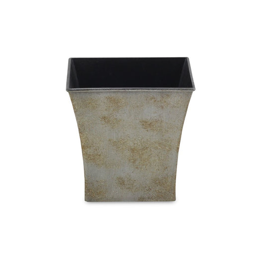 7" Gray Recycled Plastic Indoor Outdoor Square Pot Planter