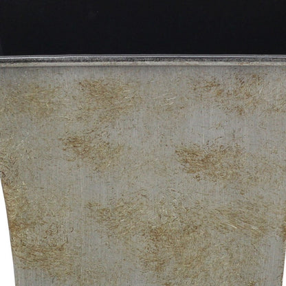 7" Gray Recycled Plastic Indoor Outdoor Square Pot Planter