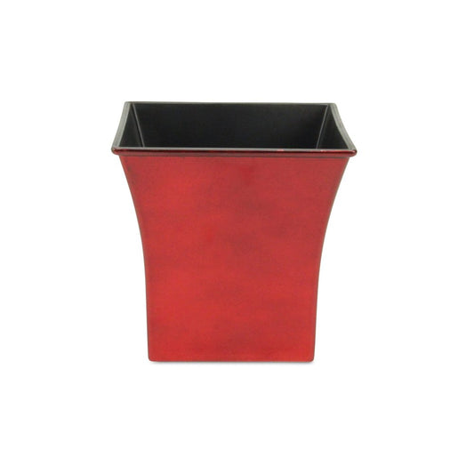7" Red Recycled Plastic Indoor Outdoor Square Pot Planter