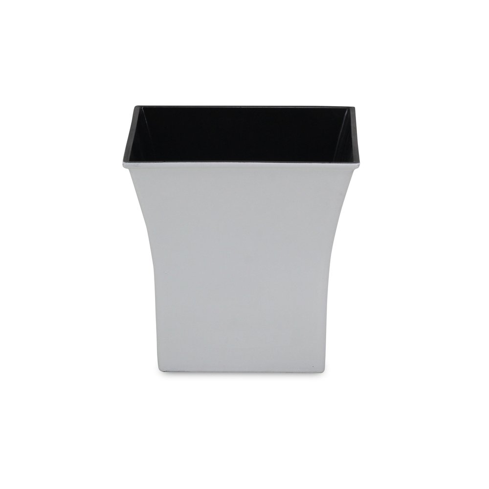 7" White Recycled Plastic Indoor Outdoor Square Pot Planter