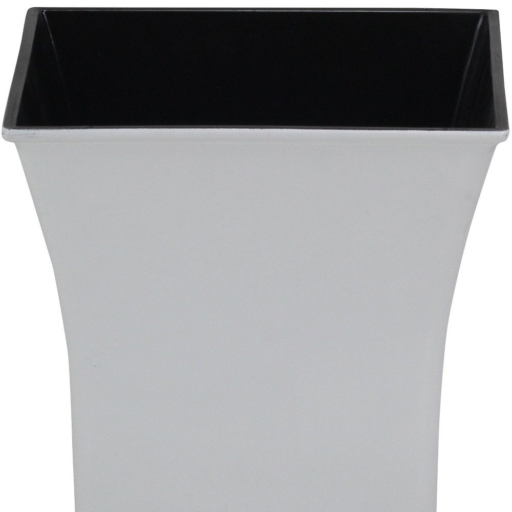 7" White Recycled Plastic Indoor Outdoor Square Pot Planter