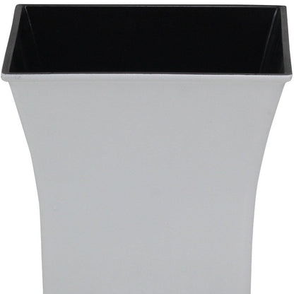 7" White Recycled Plastic Indoor Outdoor Square Pot Planter